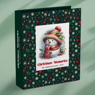 Cute festive Christmas snowman kids photo memory  Binder