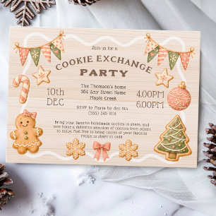 Cute Festive Cookie Exchange Party Invitation