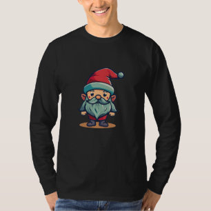 Cute Festive Dwarf with Santa Claus Hat Costume T-Shirt