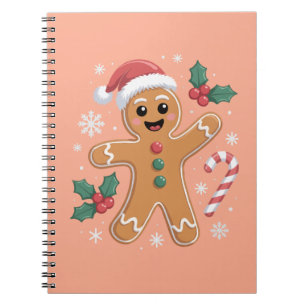 Cute Festive Gingerbread Man Christmas Cookie Notebook