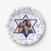 Cute Festive Happy Hanukkah Photo Star of David
