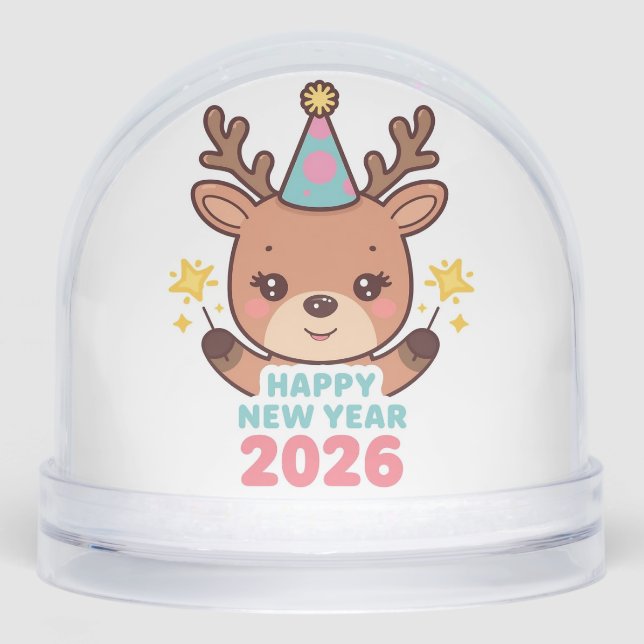 cute festive happy new year 2026 snow globe (Avant)
