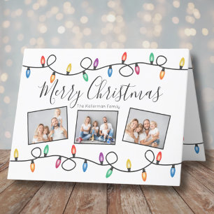 Cute Festive Holiday Lights Photos Christmas Card
