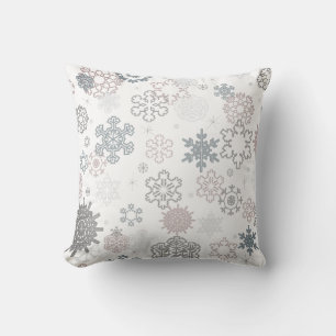 Cute Festive Icicles Monochromatic Cream/Taupe Throw Pillow