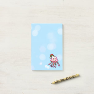 Cute Festive Jellyfish Cartoon Post-it Notes