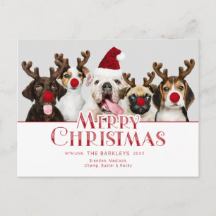 Cute Festive Merry Christmas Typography Photo Postcard