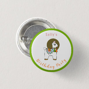 Cute festive pinata llama BIrthday party 1 Inch Round Button