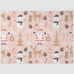 Cute Festive Pink Christmas Tree Snowman Reindeer Tissue Paper<br><div class="desc">Cute Festive Pink Christmas Tree Snowman Reindeer Wrapping Paper</div>