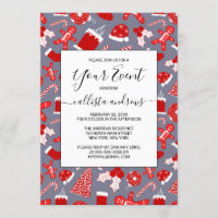 Cute Festive Red Illustrations Christmas Pattern