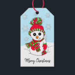 Cute Festive Snowman Pink Christmas Gift Tags<br><div class="desc">Cute Festive Snowman with snowflakes personalized to and from gift tags.</div>