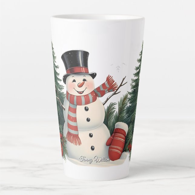 Cute Festive Traditional Christmas  Latte Mug (Front)