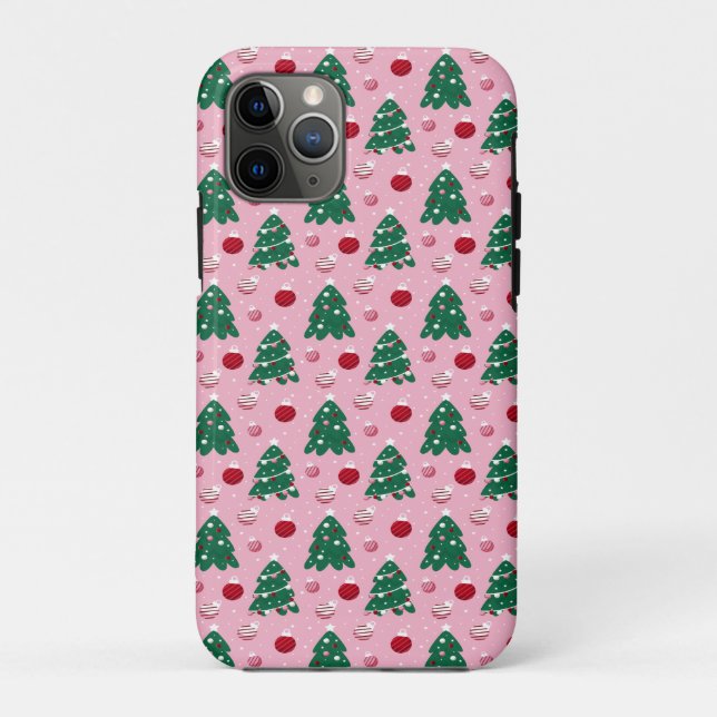 Cute Festive Winter Pink Frosty Snowman Case-Mate iPhone Case (Back)
