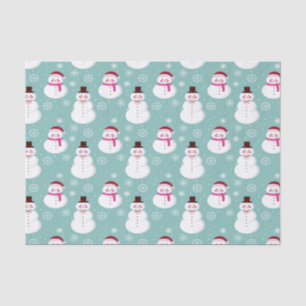 Cute Festive Winter Pink Frosty Snowman Tissue Paper