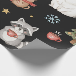 Cute Festive Woodland Animals & Llama Christmas Wrapping Paper