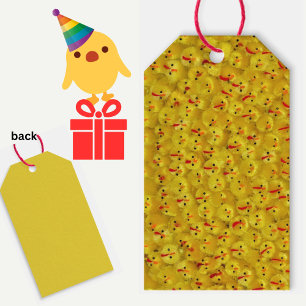 Cute Festive Yellow Easter Chicks Gift Tag