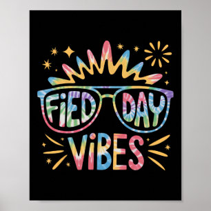 Cute Field Day Vibes Tie Dye For Teacher Kids Fiel Poster