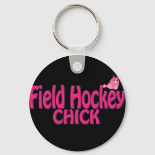 Cute Field Hockey Chick Designs Keychain