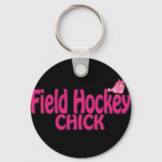 Cute Field Hockey Chick Designs Keychain