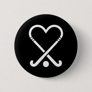 Cute Field Hockey Players Love Symbol 2 Inch Round Button