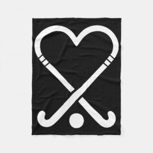 Cute Field Hockey Players Love Symbol  Fleece Blanket