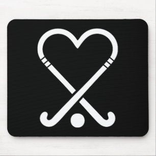 Cute Field Hockey Players Love Symbol  Mouse Pad