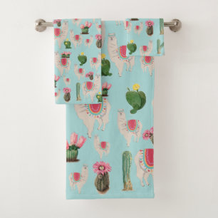 Cute Fiesta Llama & Cactus Motif