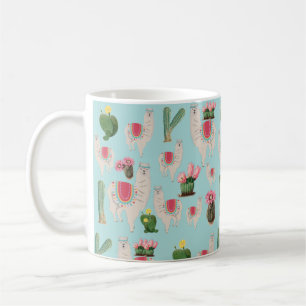 Cute Fiesta Llama & Cactus Pattern  Coffee Mug