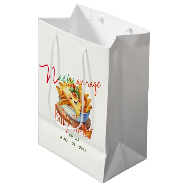Cute Fiesta Nacho Average Baby Shower Custom Medium Gift Bag (Front Angled)