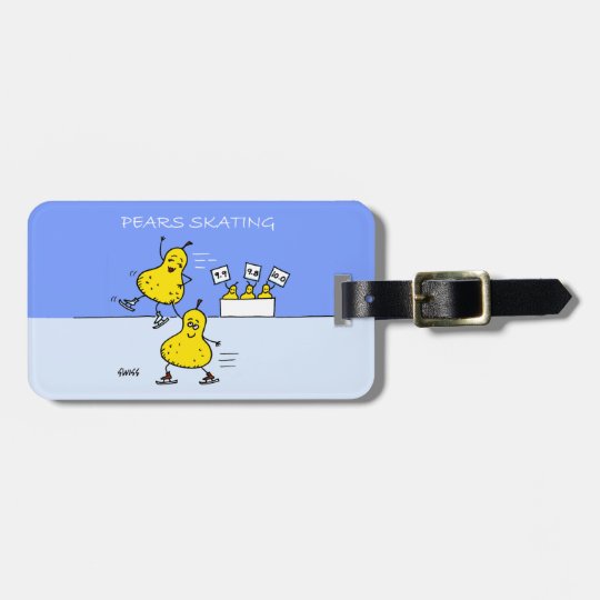 Cute Figure Skater Cartoon Humourous Luggage Tags