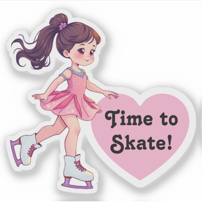 Cute Figure Skating Sticker  (Front)