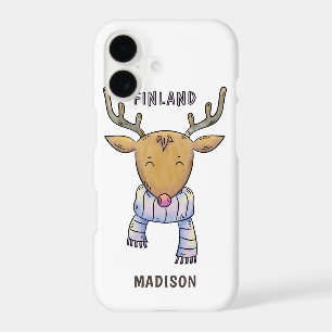 Cute Finland Reindeer custom name phone cases