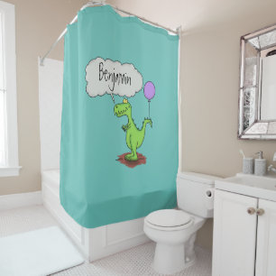 Cute fire breathing green funny dragon cartoon