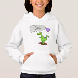 Cute fire breathing green funny dragon cartoon