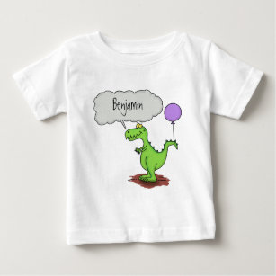 Cute fire breathing green funny dragon cartoon baby T-Shirt