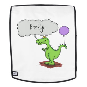 Cute fire breathing green funny dragon cartoon backpack