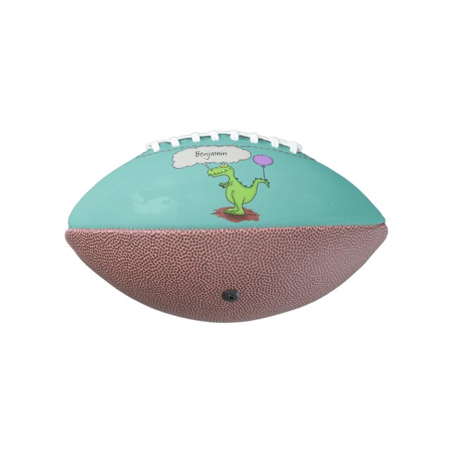 Cute fire breathing green funny dragon cartoon football (Rotated 270)