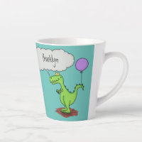 Cute fire breathing green funny dragon cartoon