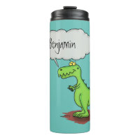 Cute fire breathing green funny dragon cartoon