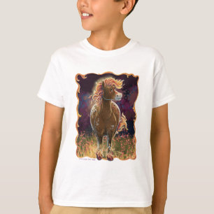 Cute Fire Horse Front and Back T-Shirt