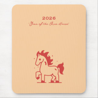 Cute Fire Horse Mouse Pad