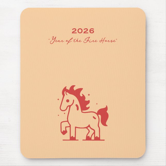 Cute Fire Horse Mouse Pad (Front)