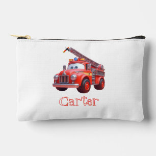 Cute fire truck accessory pouch