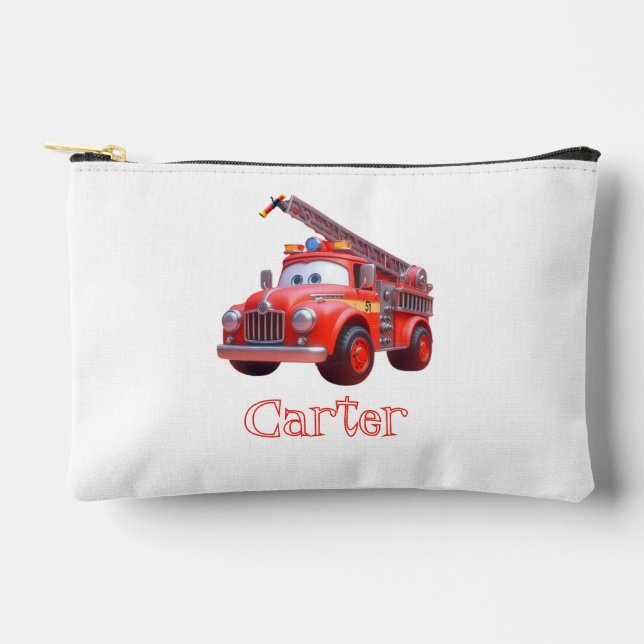 Cute fire truck accessory pouch (Front)