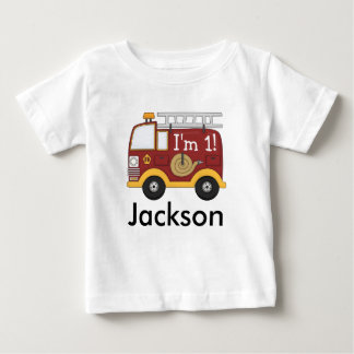 Cute Fire Truck Kids Birthday Personalized Baby T-Shirt