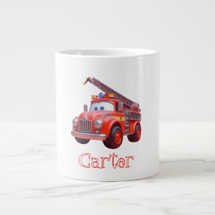 Cute fire truck large coffee mug