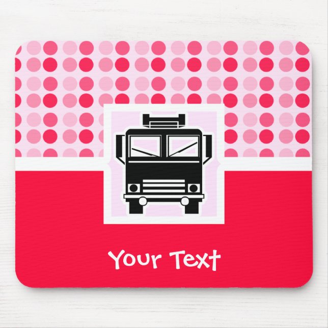 Cute Fire Truck Mouse Pad (Front)