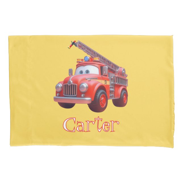 Cute fire truck pillowcase (Front)