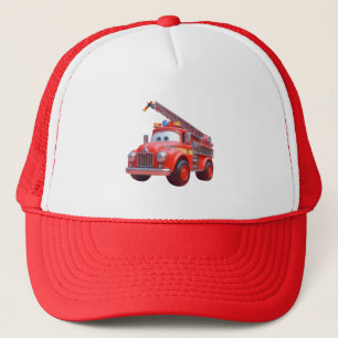 Cute fire truck trucker hat