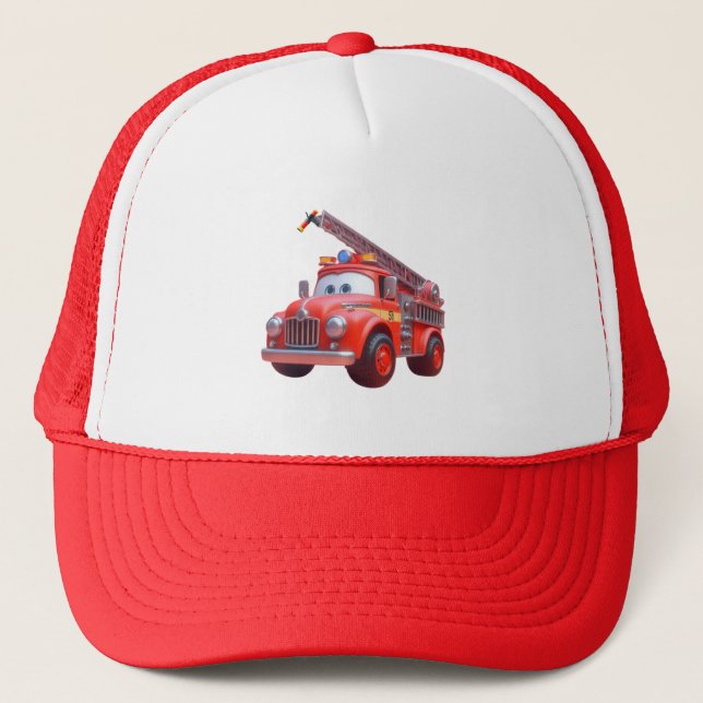 Cute fire truck trucker hat (Front)