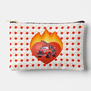 Cute fire truck Valentine's day Accessory Pouch